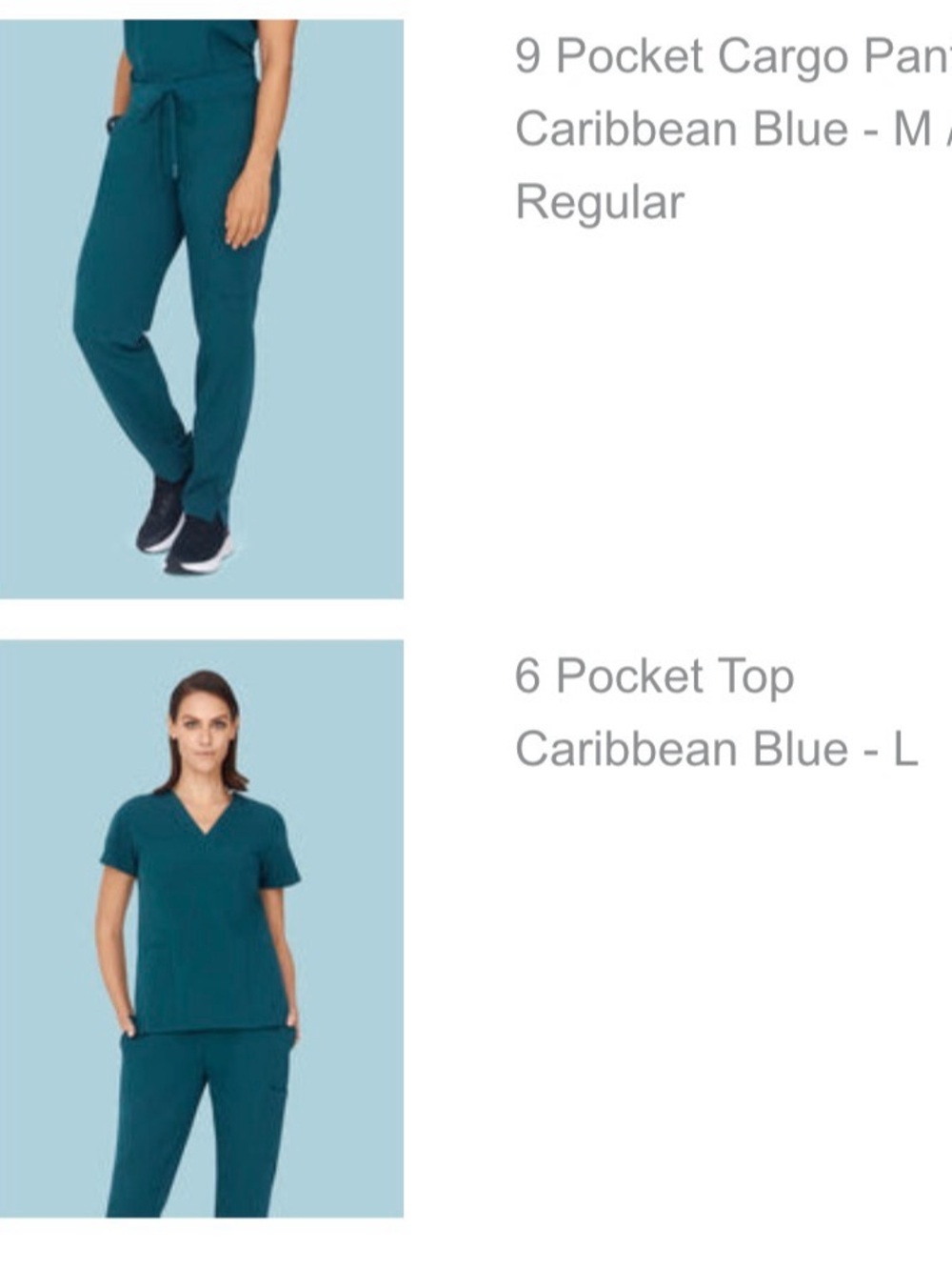 Caribbean Blue Women's Cargo Scrub Pants